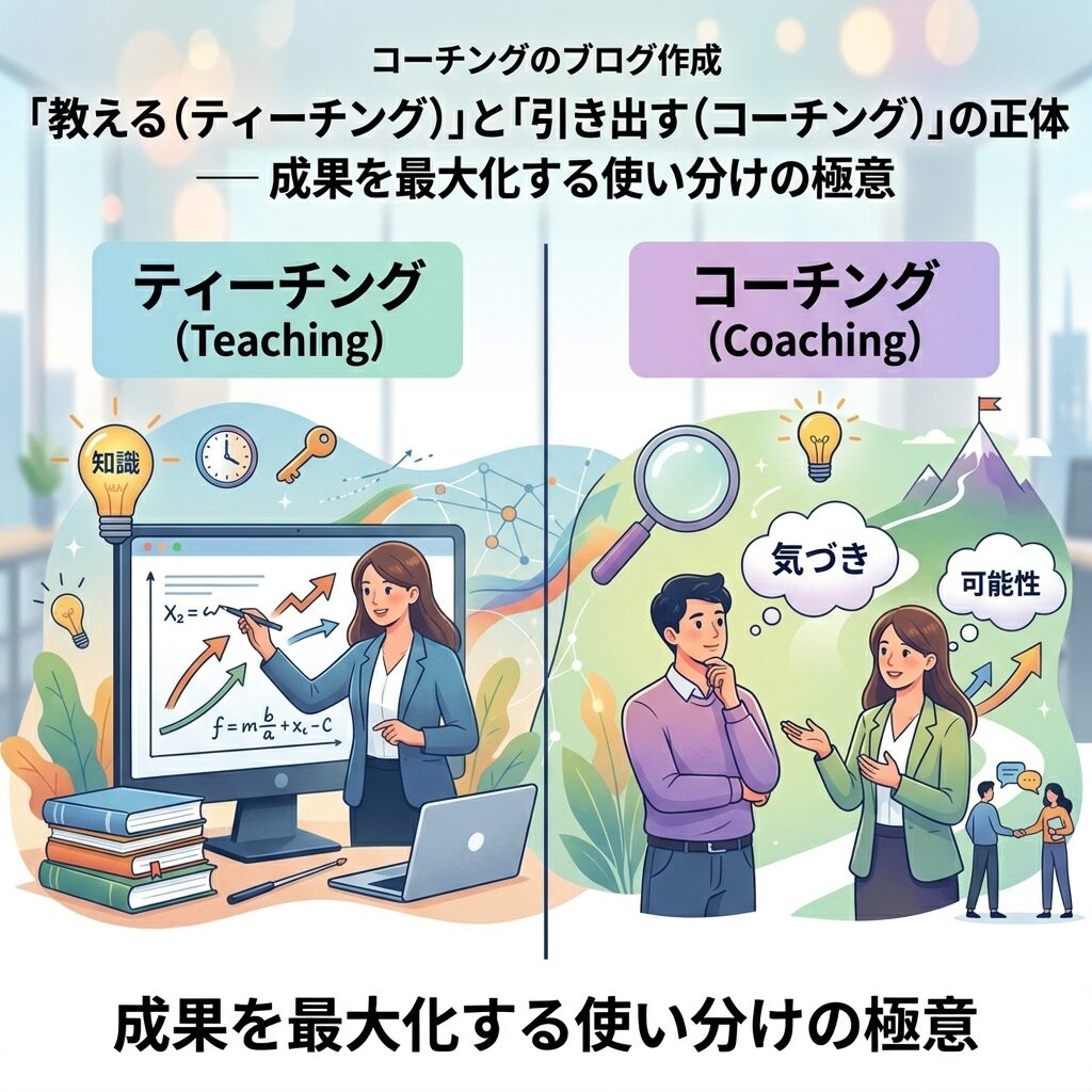 「教える（ティーチング）」と「引き出す（コーチング）」の正体 — 成果を最大化する使い分けの極意